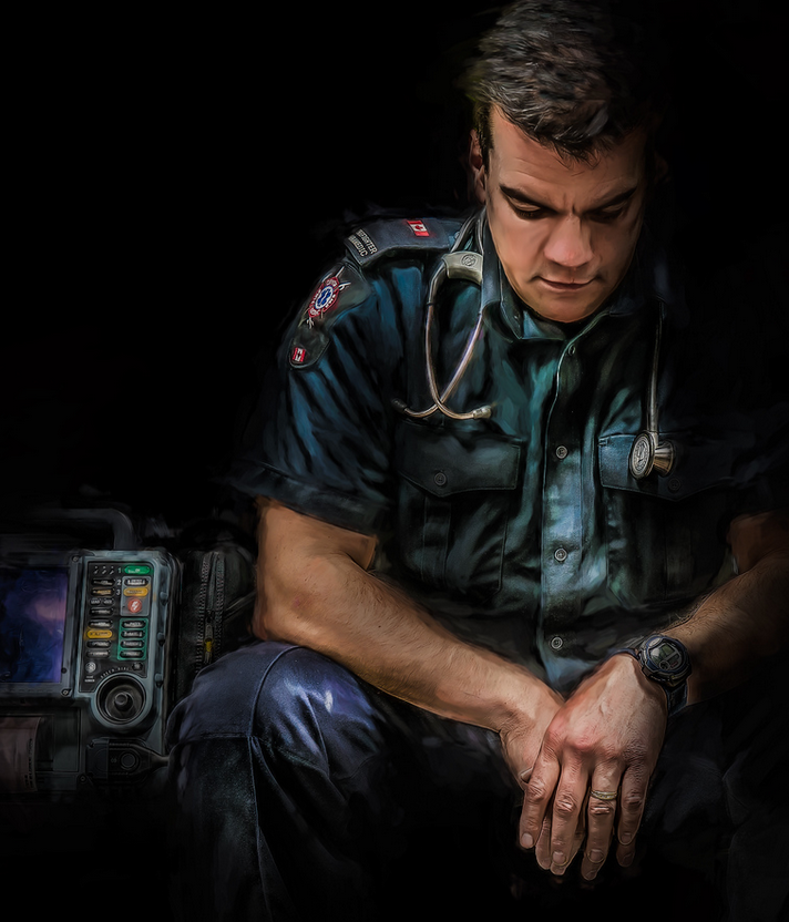 firefighter in gear, representing first responder mental health